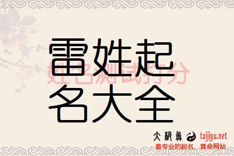 好聽的雷姓女寶寶名字大全,姓雷男寶寶起名字大全2018狗年