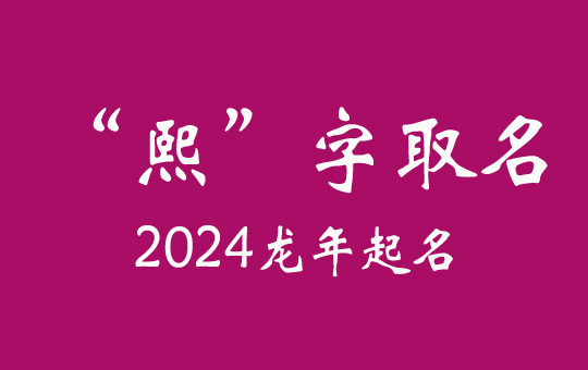 2024龍寶寶起名帶熙字的名字