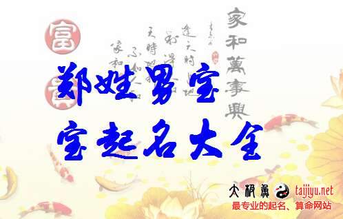2018狗年好聽陽光的鄭姓男寶寶起名字大全